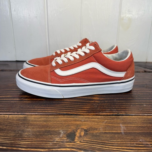 Vans Old Skool Low Top Sneakers – Burnt Orange/White – Women’s 9 / Men’s 7.5 - Picture 1 of 10